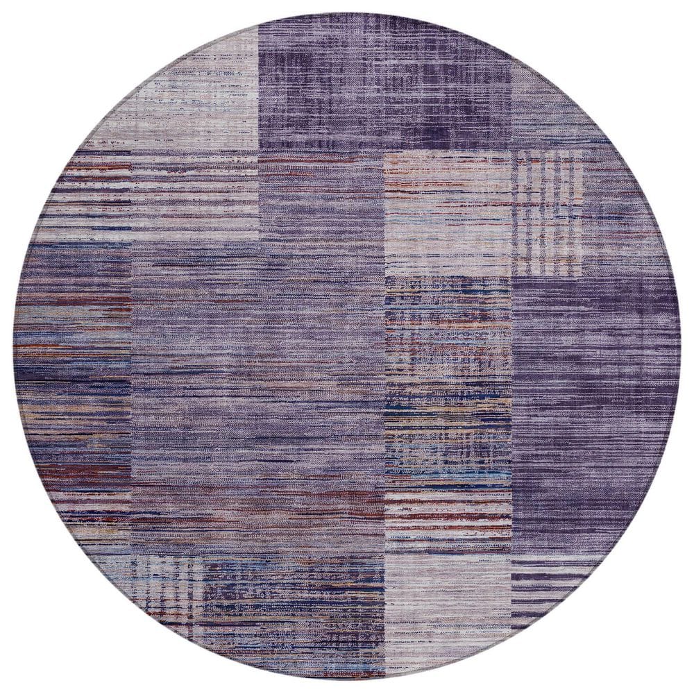 Chantille Machine Washable Indoor/Outdoor Abstract ACN2149 Plum 8 ft. x 8 ft. Area Rug price history on PriceWatchPro