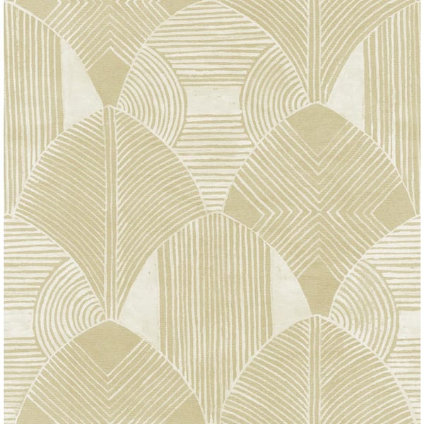 SCOTT LIVING Westport Coffee Geometric Coffee Wallpaper Sample