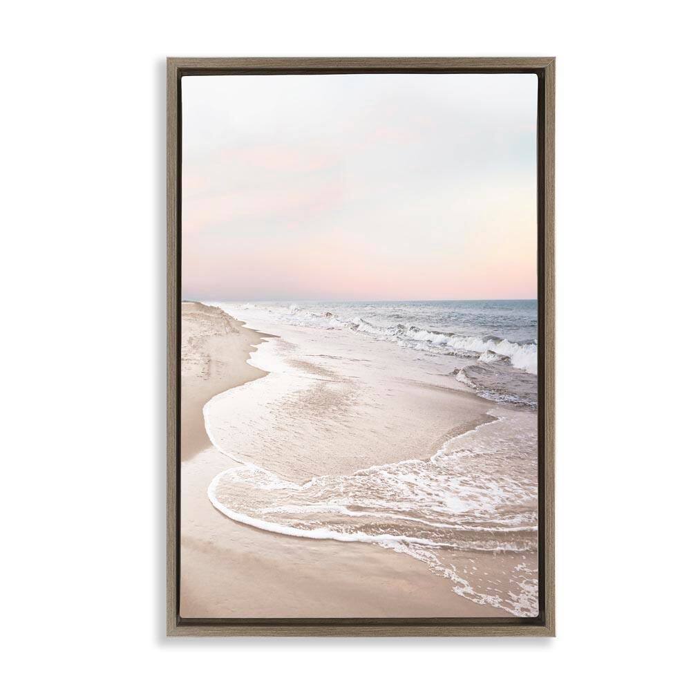 Beautiful Beach Oasis by Natalie Carpentieri Brown Floater Frame Coastal Graphic Art Print 25 in. x 17 in. price history on PriceWatchPro