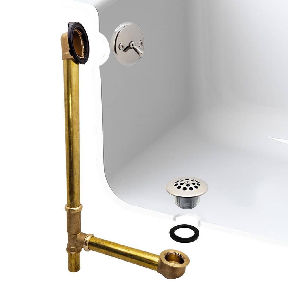 Westbrass 17 Gauge Trip Lever Overflow with Grid Drain D324-26 Westbrass 17 Gauge Trip Lever Overflow with Grid Drain D324-26