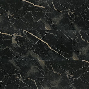 Black Marble 6 MIL x 12 in. W x 24 in. L Vinyl Peel and Stick Flooring Tile, Water Resistant (60 sq. ft./box)