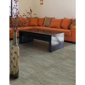 Metropolis Gray 12 in. x 24 in. Matte Porcelain Stone Look Floor and Wall Tile (14 sq. ft./Case)