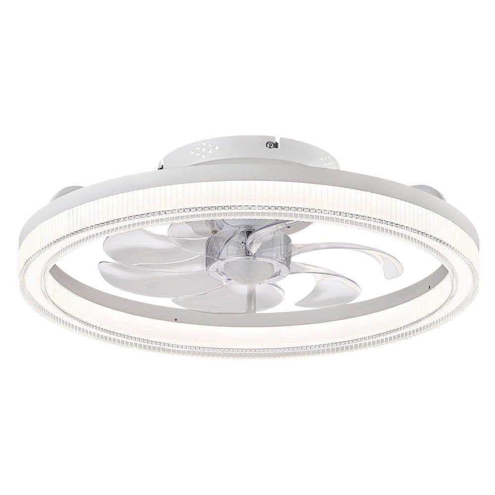 20 in. LED Indoor White Low Profile Ceiling Fan with Dimmable Lighting Small Flush Mount Ceiling Fan with Remote price history on PriceWatchPro