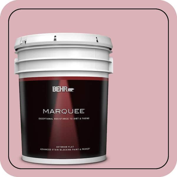 BEHR MARQUEE 5 gal. #ICC-54 Peony Flat Exterior Paint & Primer