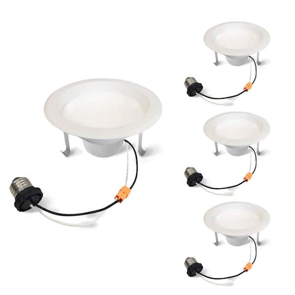 4 in. 3000K New Construction or Remodel Integrated LED Recessed Retrofit Light Kit for 75-Watt Equivalent (Set of 4)