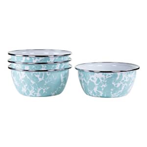 Sea Glass 3-cup Enamelware Salad Bowl Set of 4