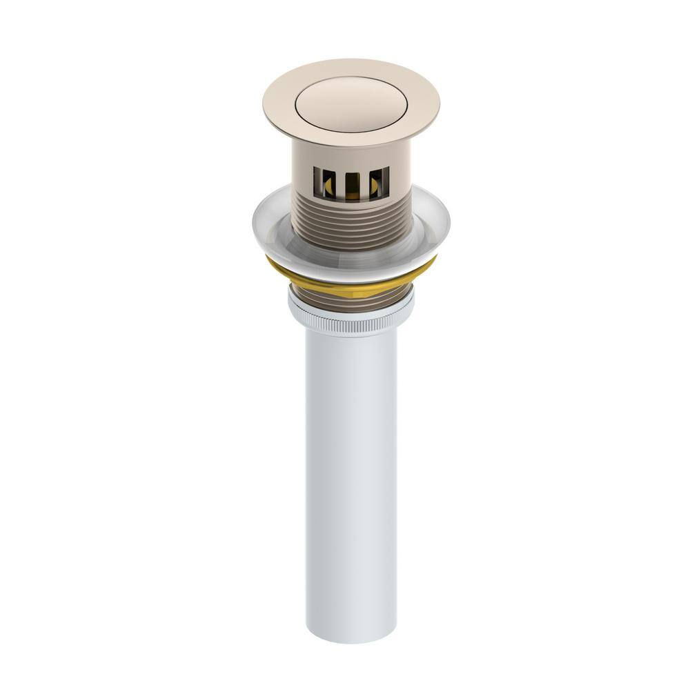 Satin Nickel Single Handle Bathroom Faucet with Push Pop Drain