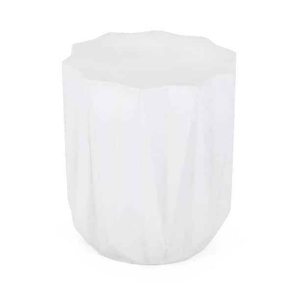 Unbranded Stunning Design Light Weight Antique White Hourglass Concrete Outdoor Accent Table, Side Table