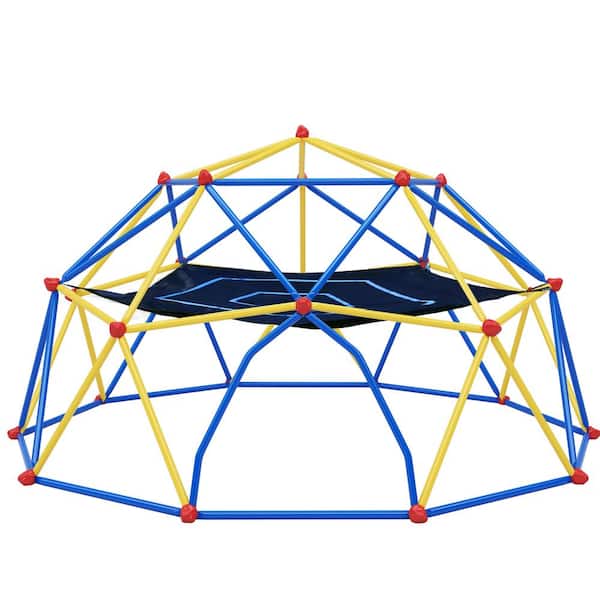 Unbranded 10 ft., Blue and Yellow Outdoor Climbing Dome Freestanding Play
