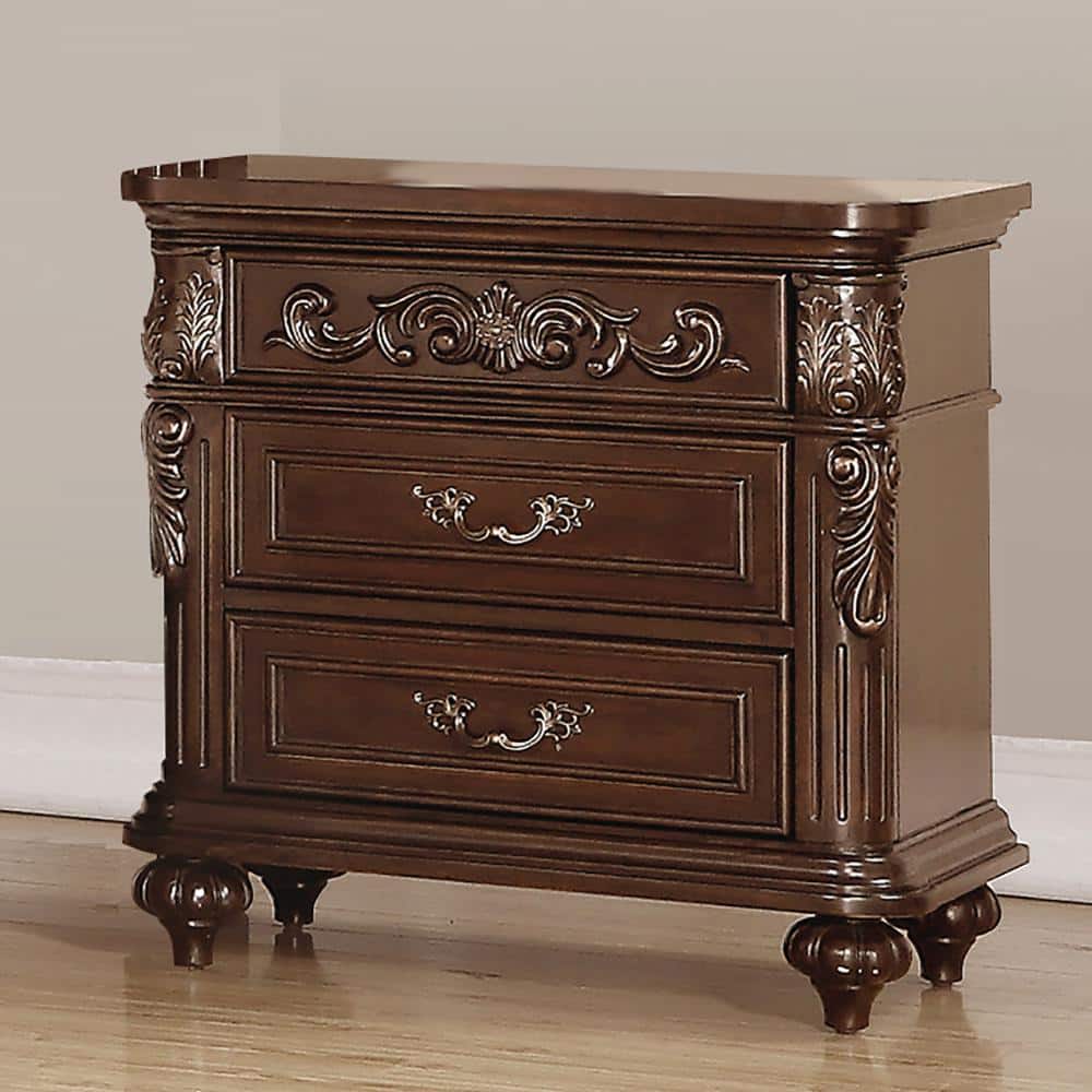 Davenport Collection 3-Drawer 30 in. H x 29 in. W x 17 in. D Nightstand in 