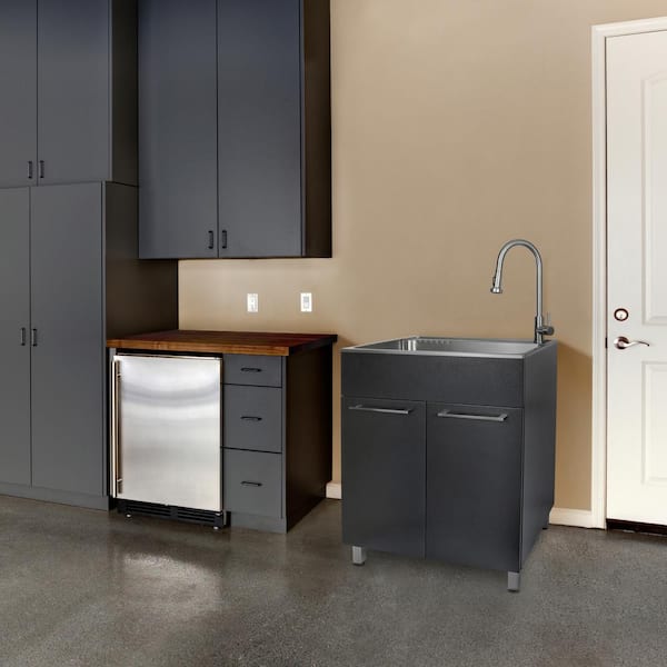 presenza All-in-One 26 in. x 23 in. x 31 in. Stainless Steel Laundry/Utility Sink and Cabinet