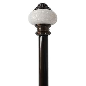 36 in. - 66 in. Telescoping 3/4 in. Single Curtain Rod Kit in Antique Bronze with Vintage Ceramic Finial