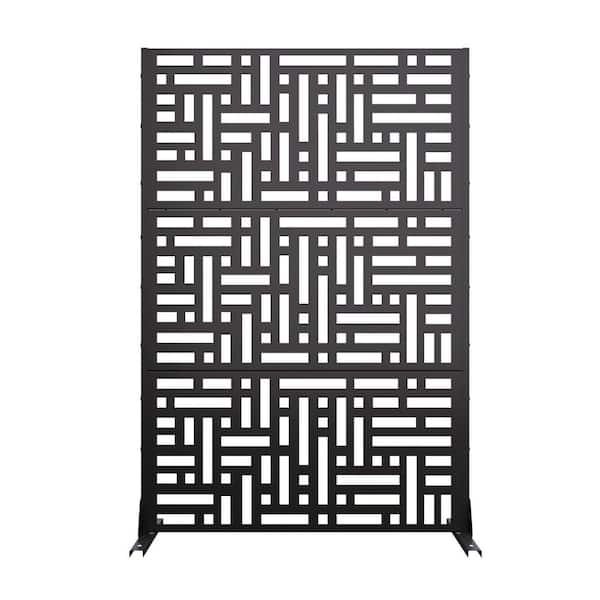 6 ft. H x 4 ft. W Outdoor Metal Privacy Screen Panel Black