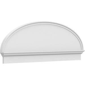 62-in W x 22-3/8-in H x 2-3/4-in P Elliptical Smooth Signature Urethane Combination Pediment, Primed Tan