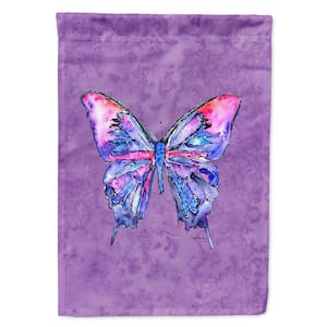 28 in. x 40 in. Polyester Butterfly on Purple Flag Canvas House Size 2-Sided Heavyweight