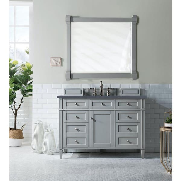 James Martin Vanities Brittany 48 in. W x 23.5 in.D x 34 in. H Single Bath Vanity in Urban Gray with Quartz Top in Charcoal Soapstone
