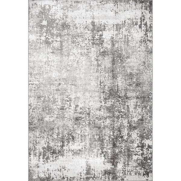 Jade Light Grey 4 ft. 3 in. x 6 ft. Faded Abstract Indoor Area Rug