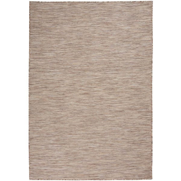 Positano Beige 5 ft. x 7 ft. Solid Modern Indoor/Outdoor Patio Patio Area Rug