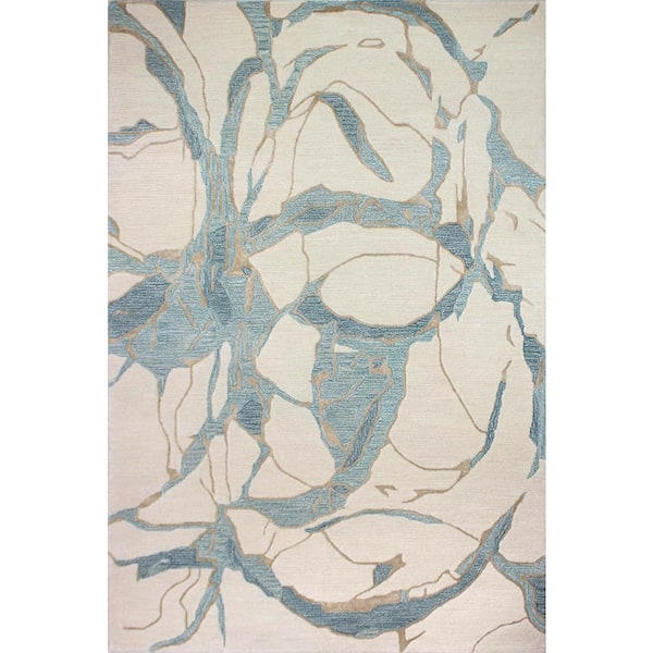 BASHIAN Greenwich Ivory 9 ft. x 12 ft. (8'6" x 11'6") Abstract Contemporary Area Rug