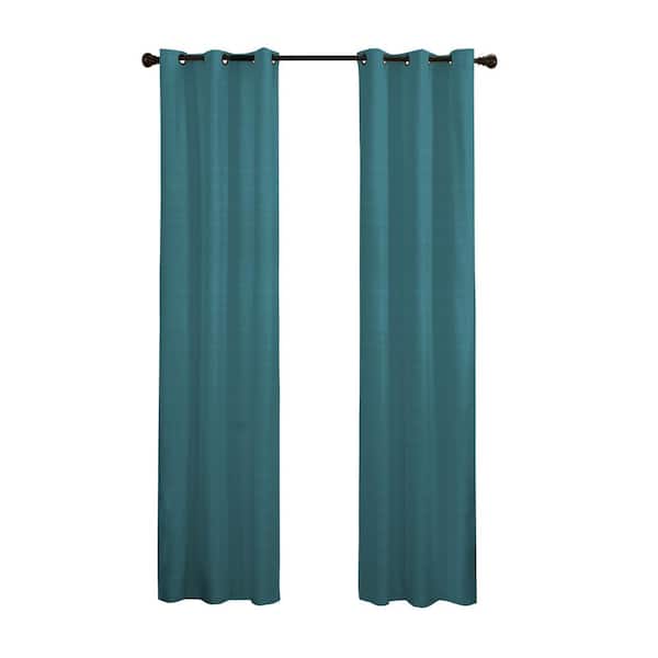 Eclipse Peacock Nikki Thermaback 40 in. W x 84 in. L Grommet Blackout Window Panel