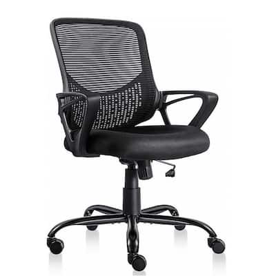 24 in. Width Big and Tall Black Mesh Task Chair with Adjustable Height