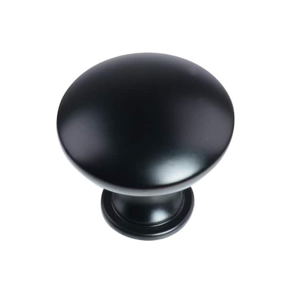 South Main Hardware 1-1/4 in. Flat Black Modern Round Cabinet Knob (25-Pack)