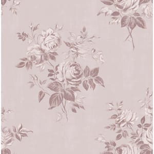 Ashley Stark Blush Rosecliff Flower Vinyl Peel and Stick Wallpaper