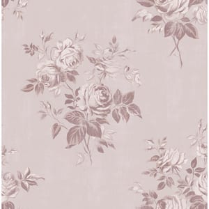 Ashley Stark Pink Blush Rosecliff Floral Peel and Stick Wallpaper Sample