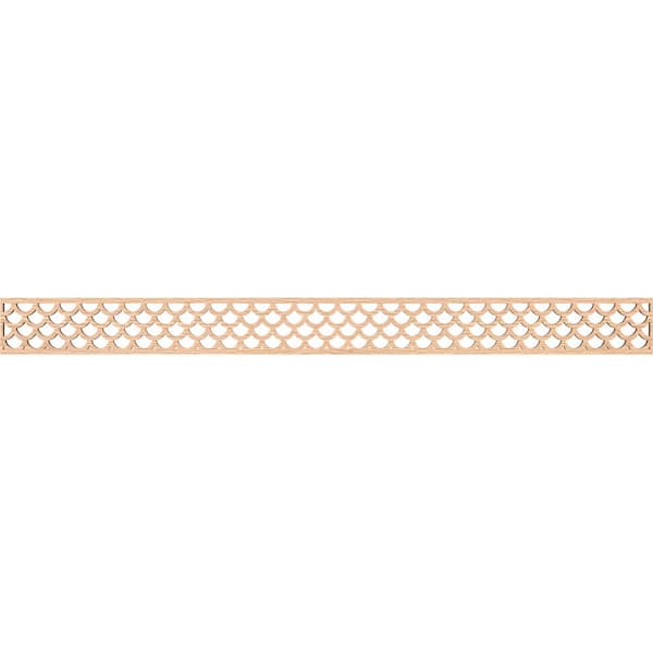 Ekena Millwork Hudson Fretwork 0.25 in. D x 46.375 in. W x 4 in. L Red Oak Wood Panel Moulding