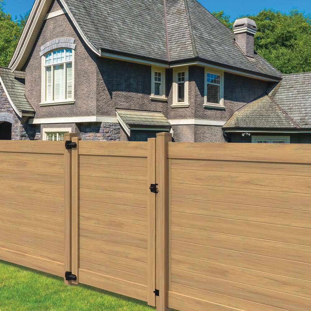 6 ft x 8 ft Cypress Horizontal Vinyl Privacy Fence Panel
