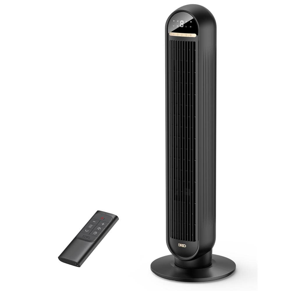 36 in. Nomad One Tower Fan with Remote, 34 DB Quiet Portable Fan, 90° Oscillating with Remote, 8-Hour Timer in Black