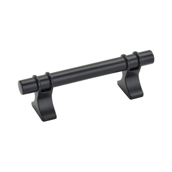 Amerock Davenport 3 in. (76mm) Classic Matte Black Bar Cabinet Pull