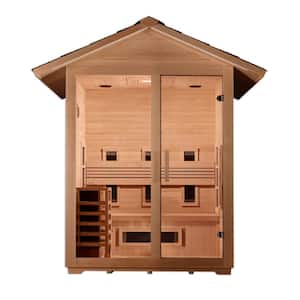 GDI Series 3-Person Indoor/Outdoor Hemlock Steam and Full Spectrum Infrared Wet/Dry Sauna Ultimate Therapy System