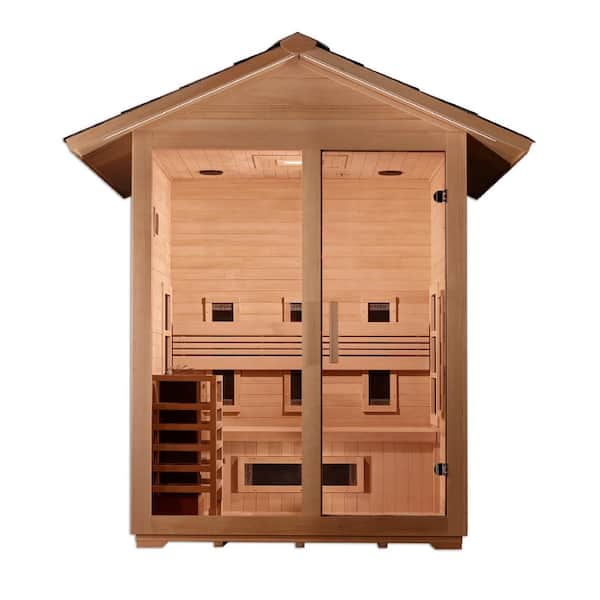 Maxxus GDI Series 3-Person Indoor/Outdoor Hemlock Steam and Full Spectrum Infrared Wet/Dry Sauna Ultimate Therapy System