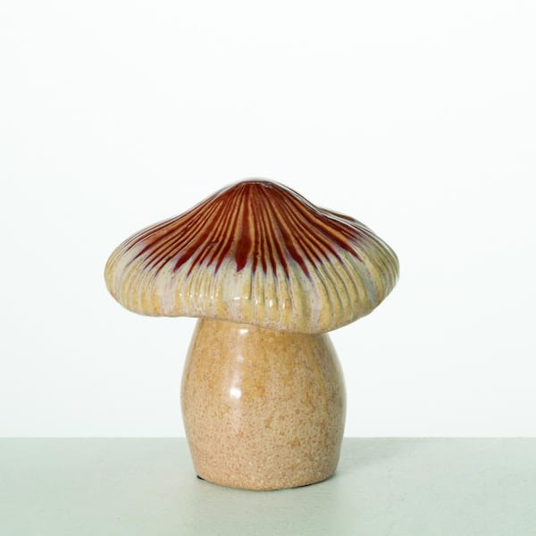 SULLIVANS Brown 7 in. x 7.5 in. Ceramic Small Ceramic Mushroom
