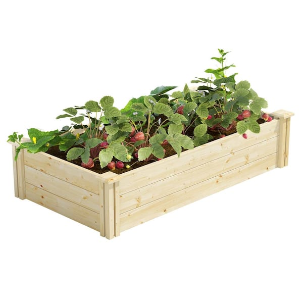 Greenes Fence 2 ft. x 4 ft. x 10.5 in. Original Pine Raised Garden Bed