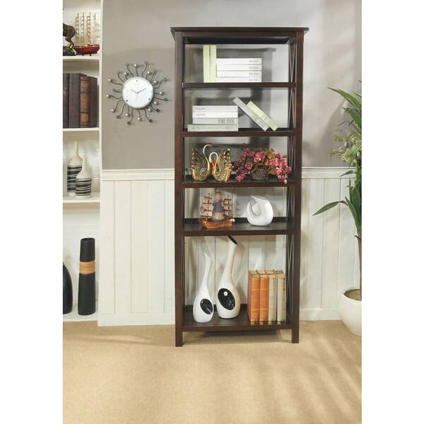 Simpli Home 5-Shelf Adrien Bookcase