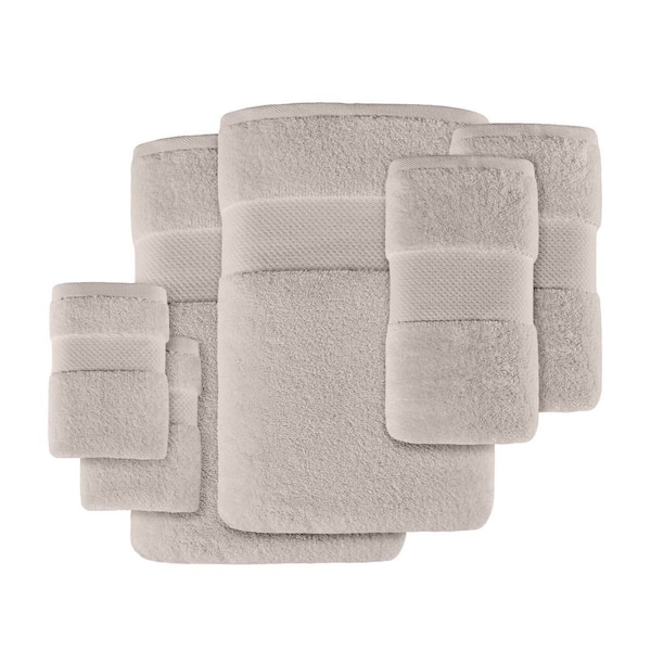 Turkish 6-Piece Taupe Cotton Bath Towel Set