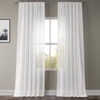 White Orchid Solid Rod Pocket Sheer Curtain - 50 in. W x 84 in. L