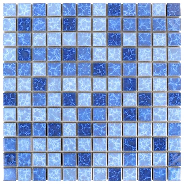 Merola Tile Watersplash Square Aegean 11-3/4 in. x 11-3/4 in. x 6 mm Porcelain Mosaic Tile