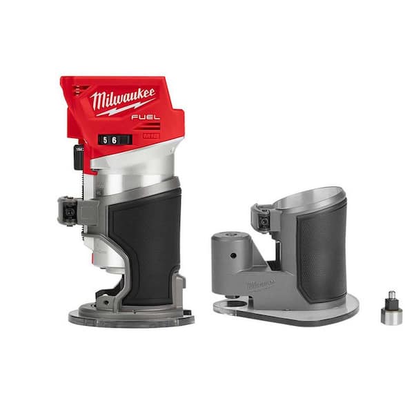 Milwaukee M18 FUEL 18V Lithium-Ion Brushless Cordless Compact Router w/ Compact Router Offset Base