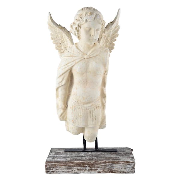 A & B Home Antique White Garden Angel Bust