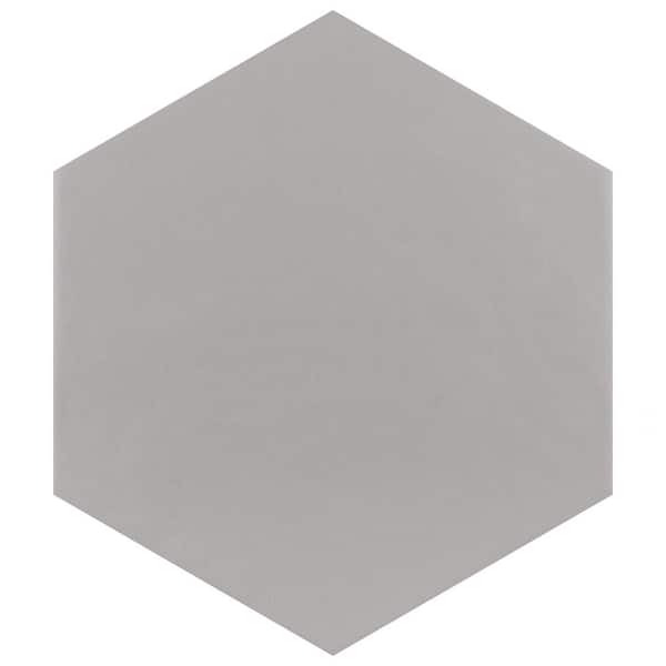 Merola Tile Hexatile Matte Gris 7 in. x 8 in. Porcelain Floor and Wall Take Home Tile Sample