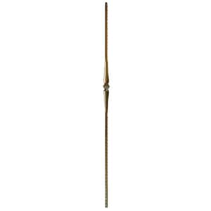 44 in. x 9/16 in. Oil Rubbed Bronze Gothic Single Knuckle with Spoons Hollow Iron Baluster