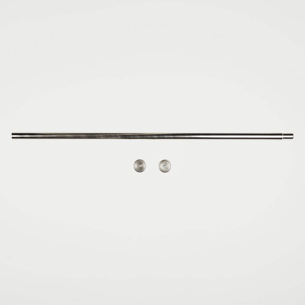 Adjustable Brushed Nickel Tension Rod with Rubber Grips