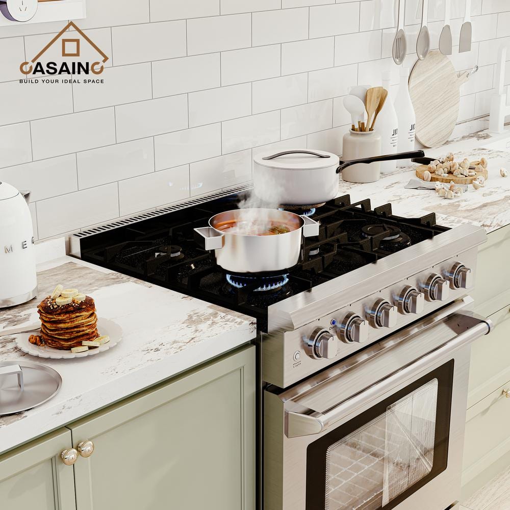 CASAINC 30" Stainless Steel Freestanding Convection Gas Range