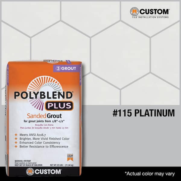 Polyblend Plus #115 Platinum 25 lb. Sanded Grout