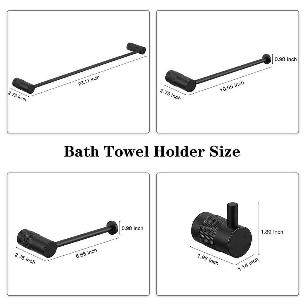 Matte Black Stainless Steel 24" Bathroom Hardware Set