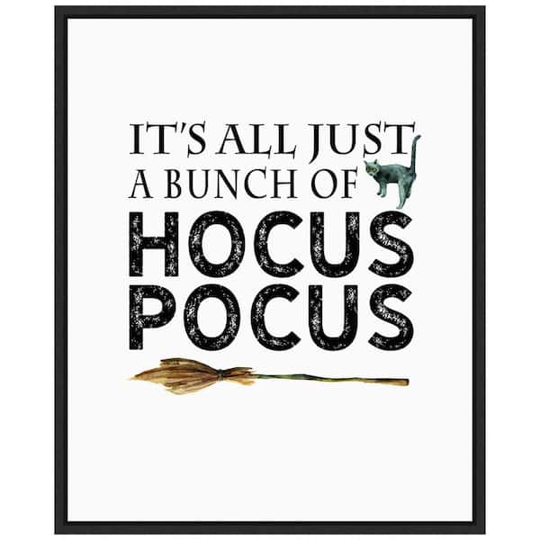 Amanti Art 16 in x 19.62 in. Just a Bunch of Hocus Pocus Broom Framed Halloween Holiday Canvas Wall Art