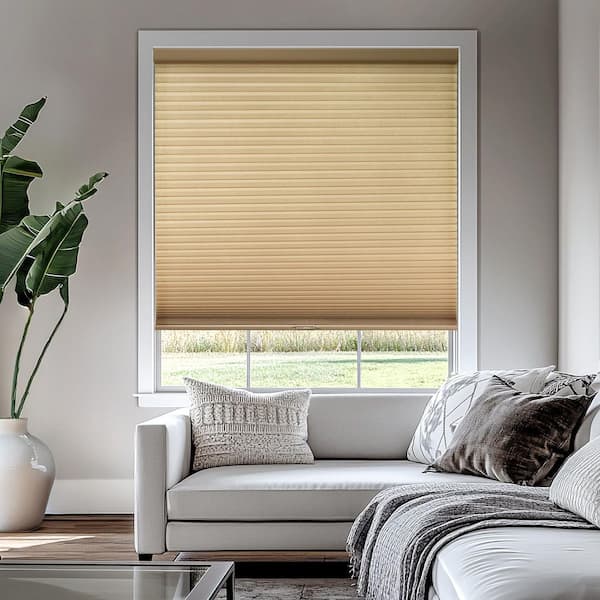 Cut-to-Size Morning Croissant Cordless Light Filtering Privacy Cellular Shades 48 x 48 in. L